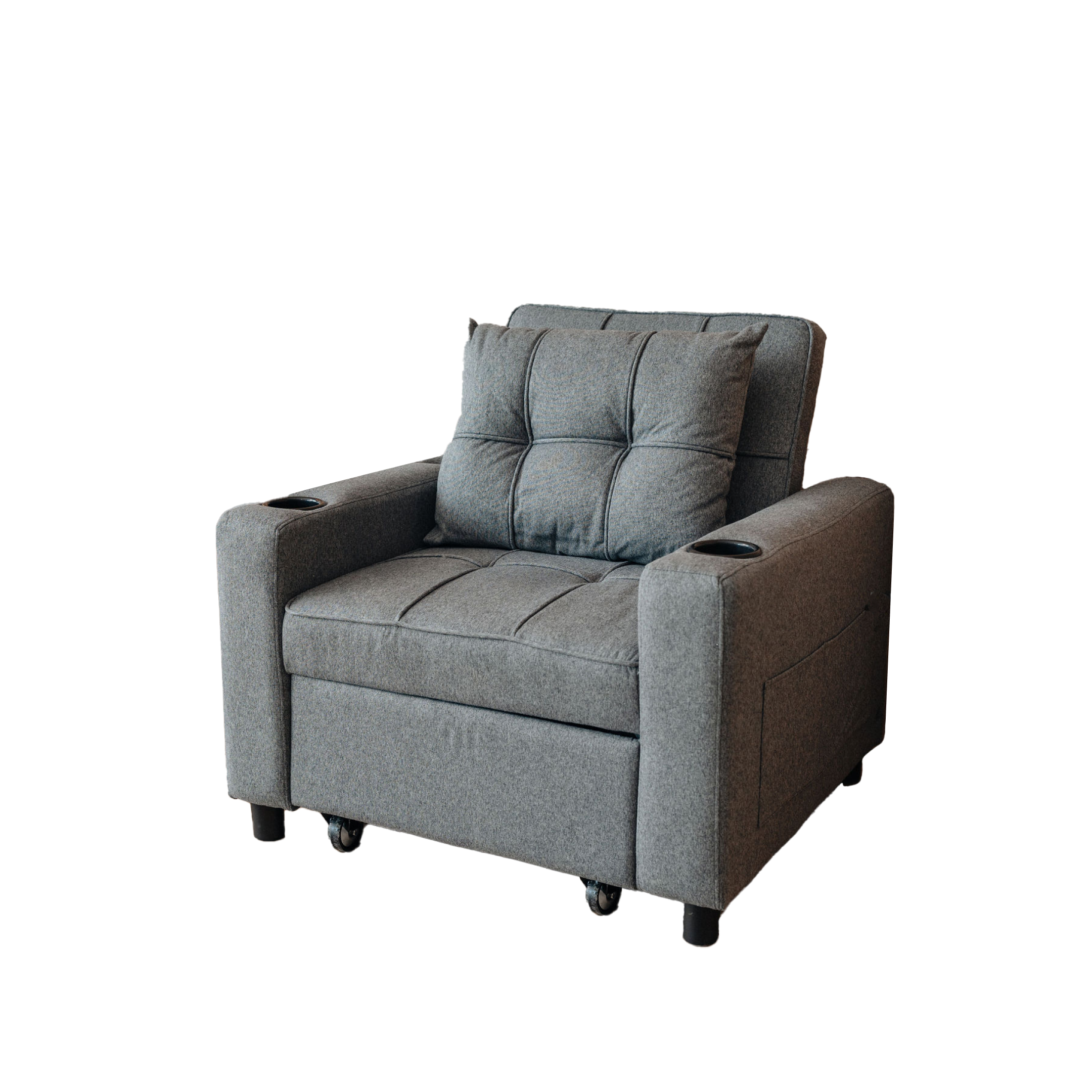 TreeJar Convertible Sleeper Skyland Chair Grey color